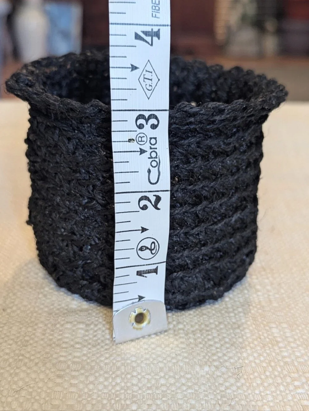 Handmade Black Jute Storage Baskets - Set of 2 - Dog Not Included